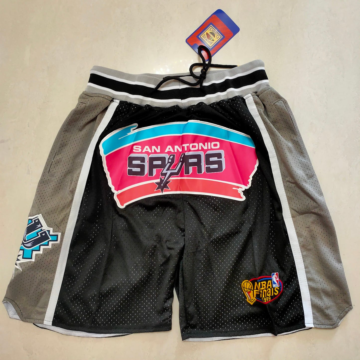 Spurs Black New Pocket Shorts