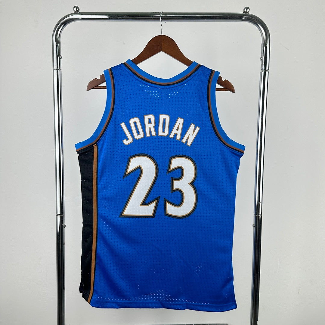 MN retro hot press jersey SW: Wizards 01/02 season blue 23 # Jordan S-XXL6