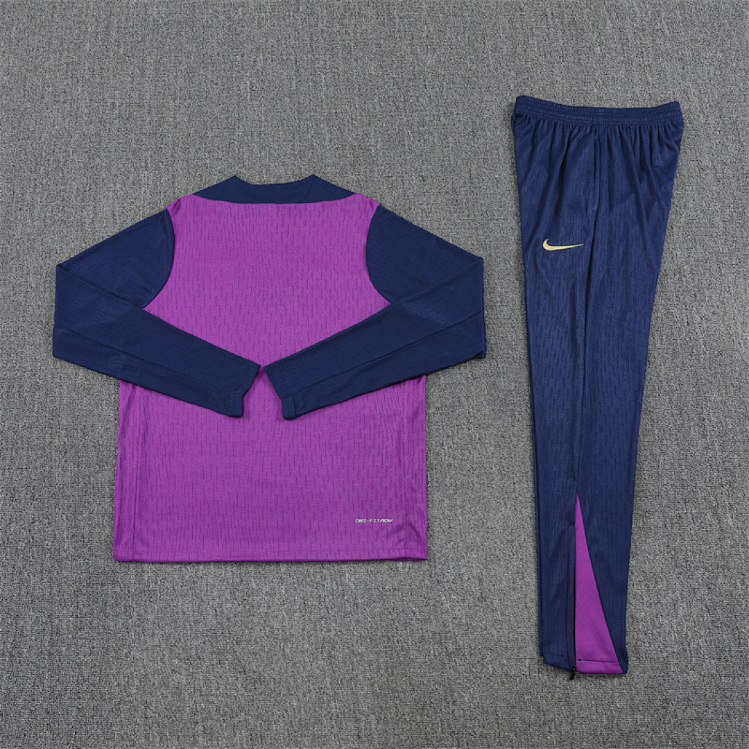 /26 Barcelona Purple Half Pull Training Suit (Adults&amp;Kids)8