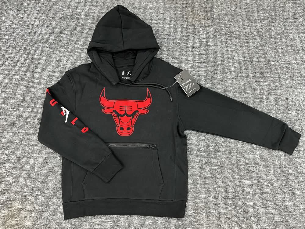 Kids # NBA Bulls Zipper Hoodie Black