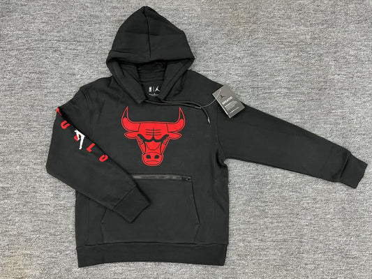 Kids # NBA Bulls Zipper Hoodie Black