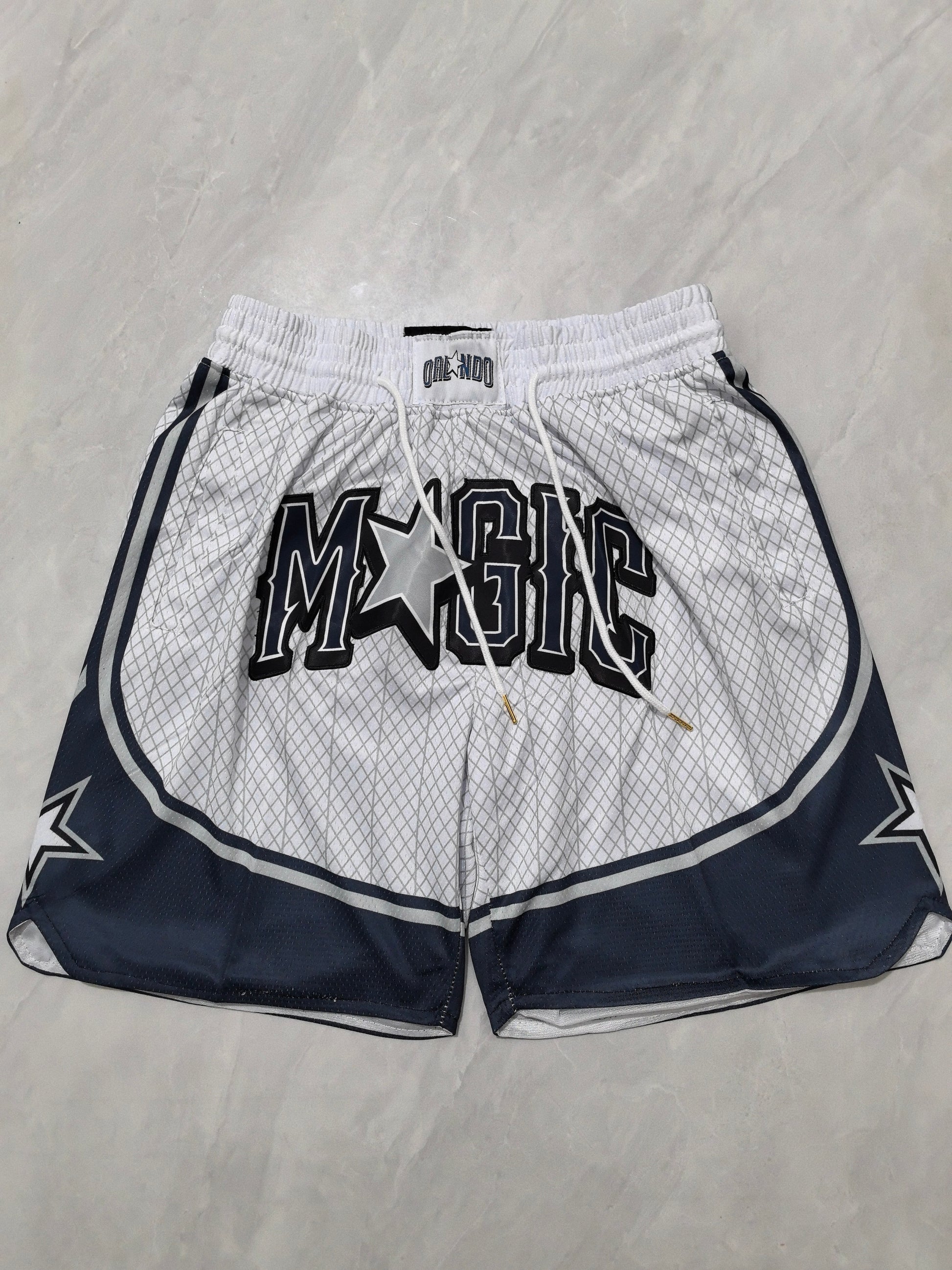 25th Magic White Stripe City Edition Pocket JUST DON Shorts S-XXL