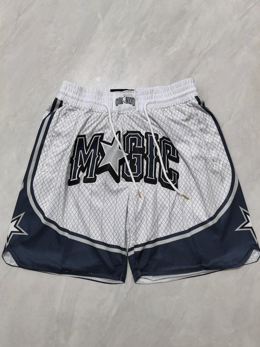 25th Magic White Stripe City Edition Pocket JUST DON Shorts S-XXL