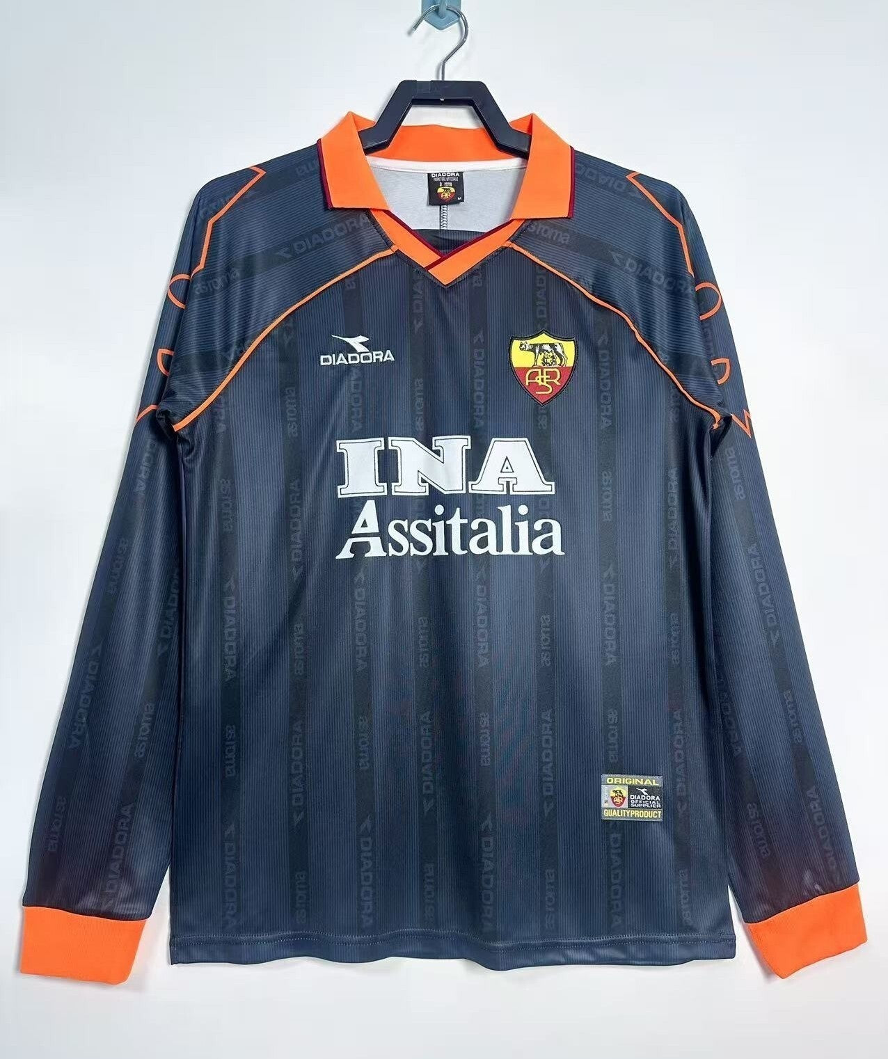 Retro 1999/00 Roma 2nd away long sleeved Yupoo Soccer Jerseys S-XXL