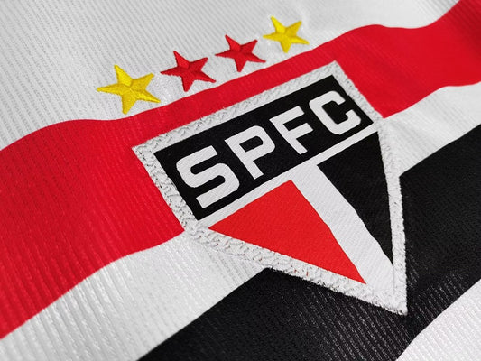 Retro 2000 Sao Paulo Home Collar Football Shirt S-XXL7
