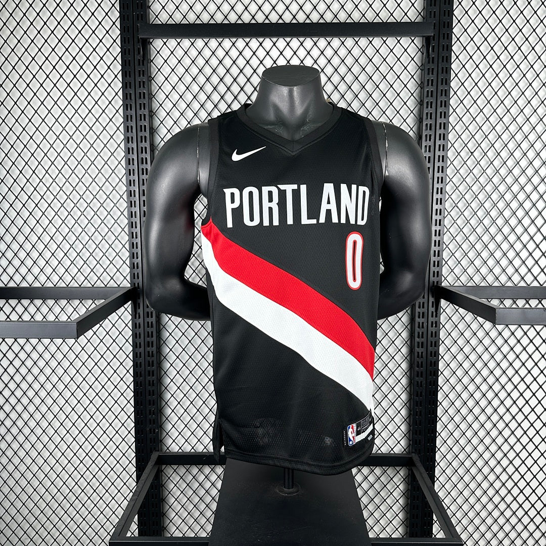 season Portland Trail Blazers away black 0 # Lillard NBA jersey S-XXL6