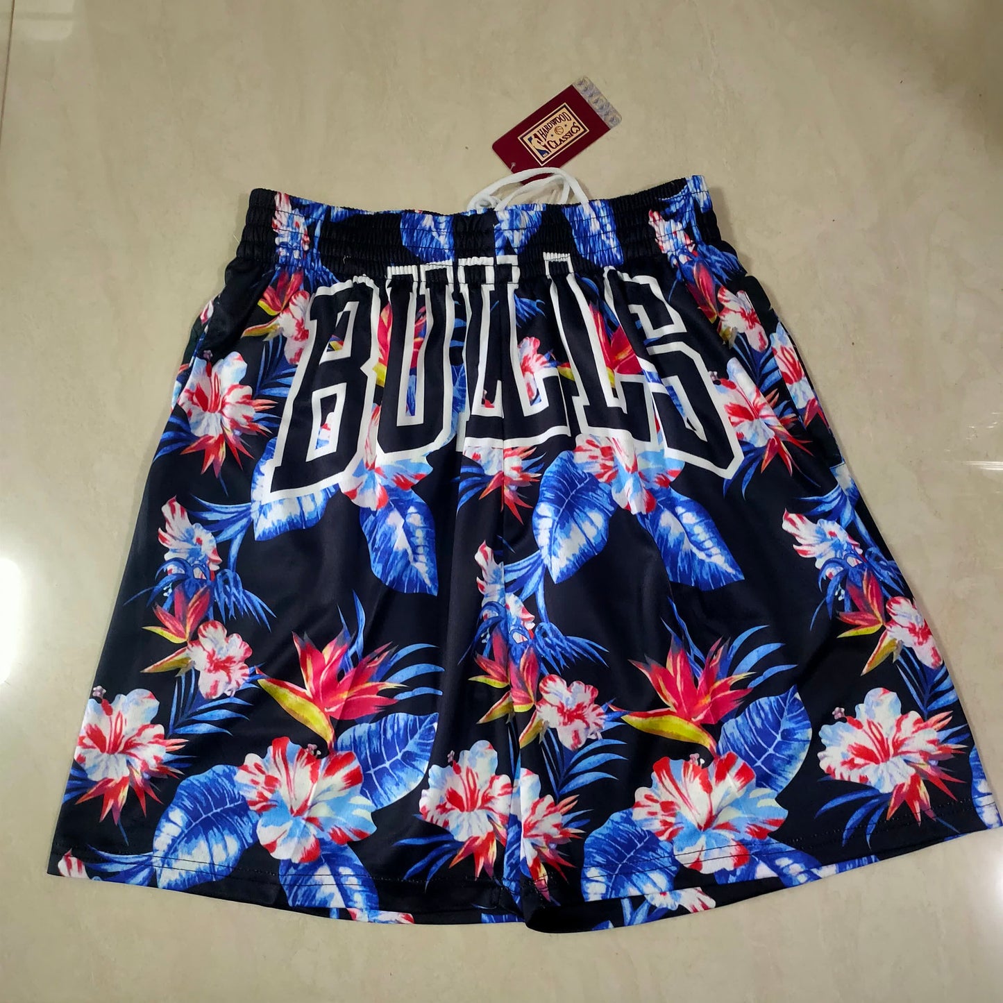 Bulls Mitchell&ness Floral Pocket Shorts