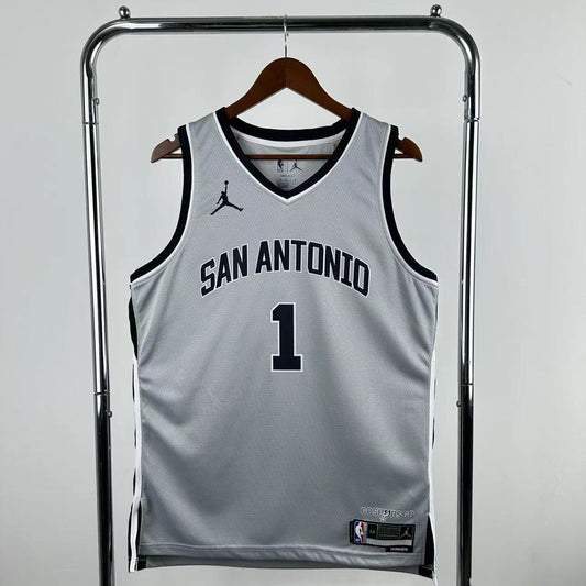 26th San Antonio Spurs Limited Grey 1 # Wembanyama NBA Jersey S-XXL