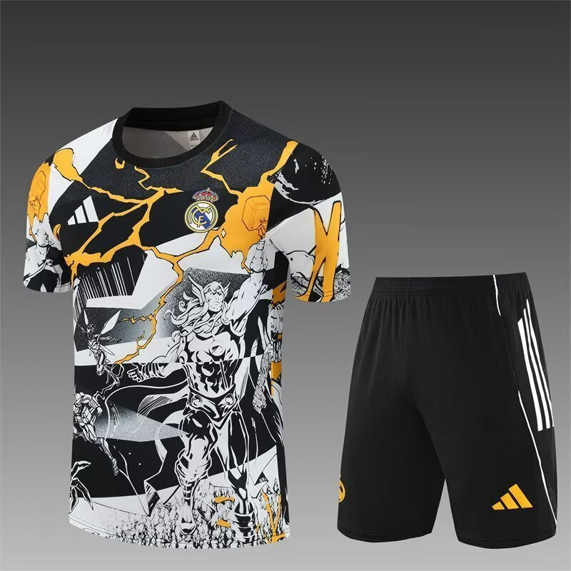2025/26 Real Madrid Yellow White and Black Training Suit (Adults and Kids)