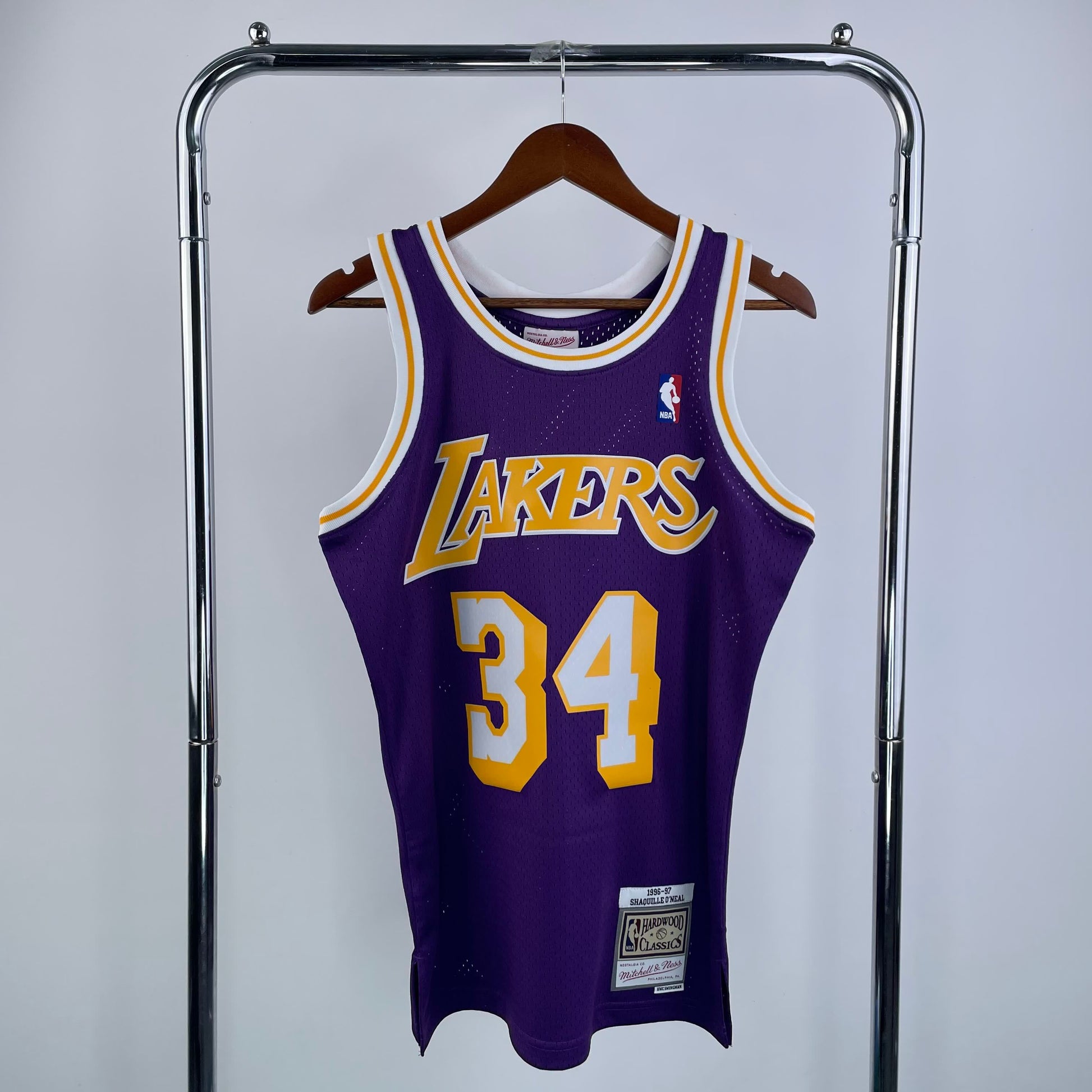MN Heat Pressed Vintage Jersey: SW Lakers 96/97 Round Neck Purple 34 # O'Neal