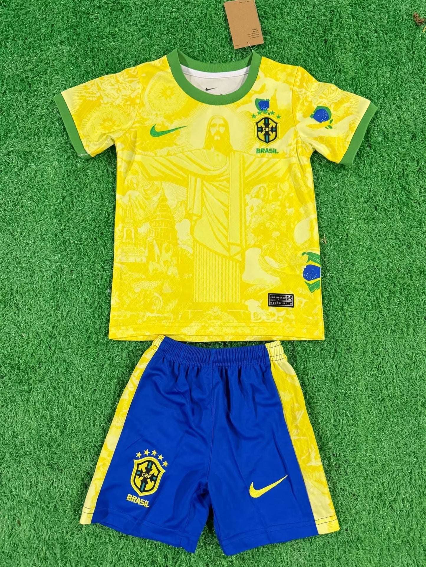 24/25 Kids Brazil Jesus Yellow Size 16~28