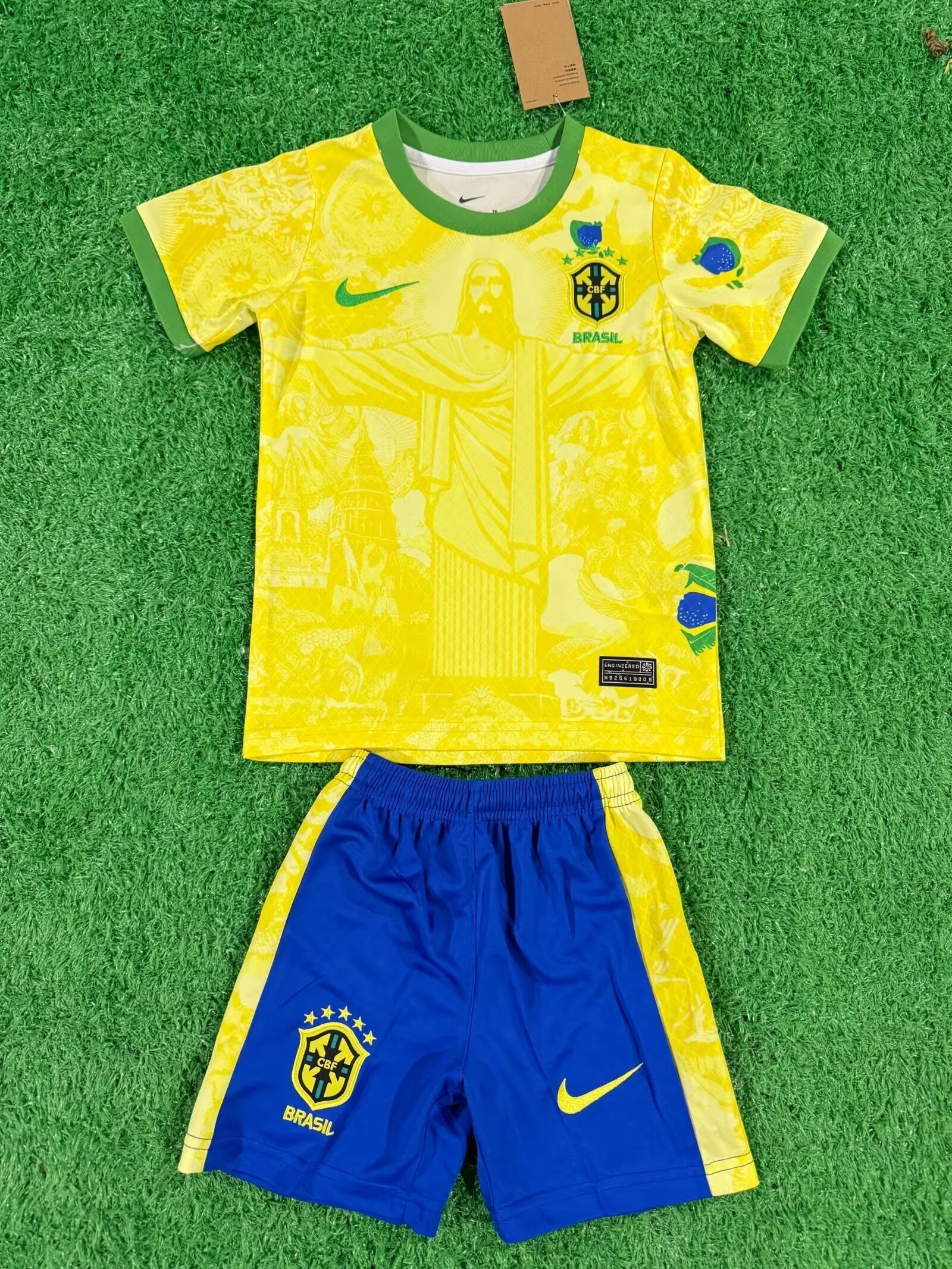 24/25 Kids Brazil Jesus Yellow Size 16~28