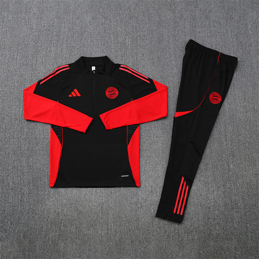 /26 Bayern Black Half Pull Training Suit (Adults&amp;Kids)7