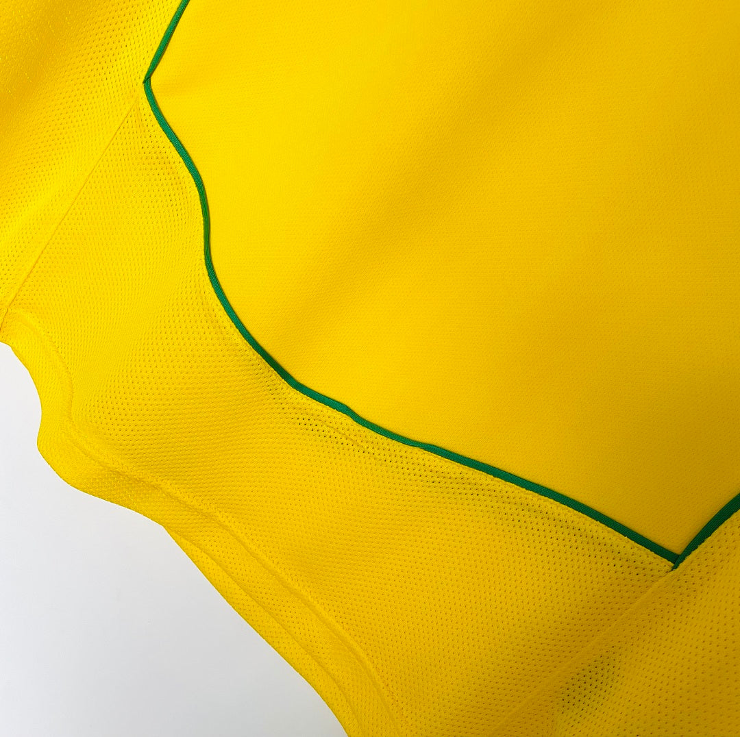 Retro 2004 Brazil home long sleeved Yupoo Soccer Jerseys S-XXL6