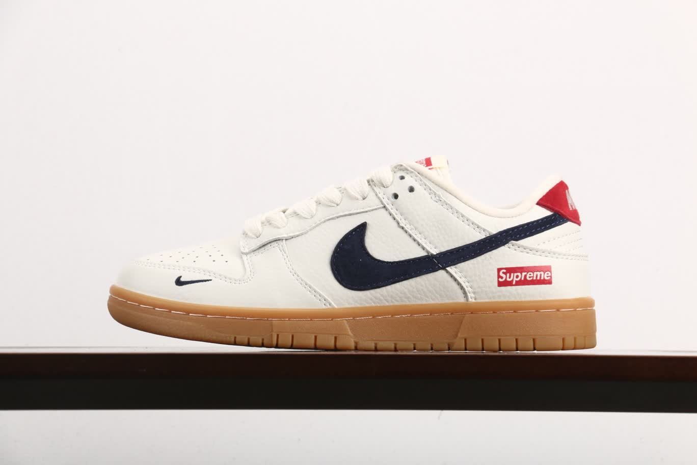 Supreme x Nike Dunk Low Rice White Gum Yellow