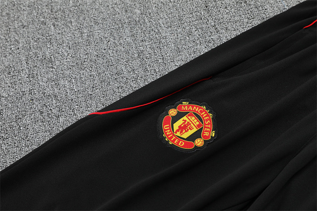 /26 Manchester United Red Black Half Pull Training Suit (Adults&amp;Kids)8