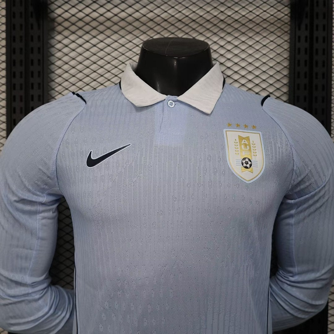 /27 Uruguay Home Long Sleeve Player Edition Yupoo Soccer Jerseys S-XXL6