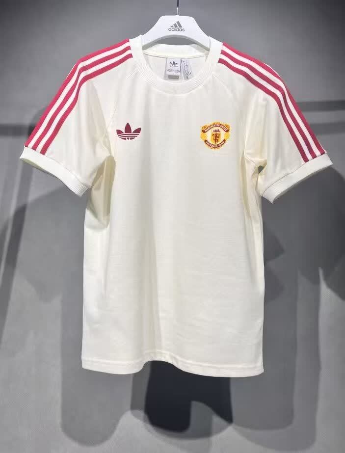 24/25 Manchester United off white cotton T-shirt S-2XL