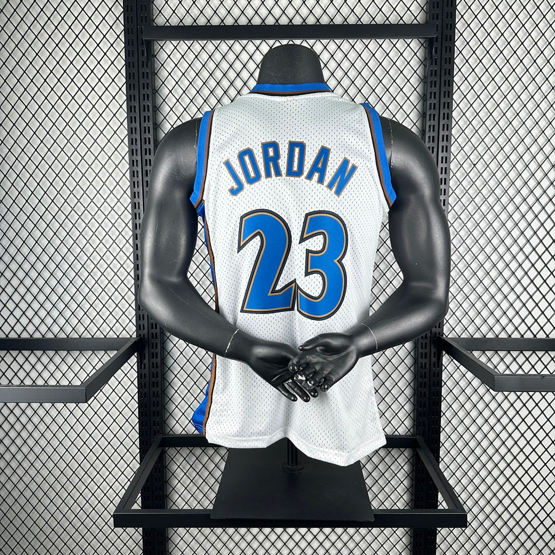 MN retro hot press jersey SW: Wizards 01/02 season white 23 # Jordan S-XXL7