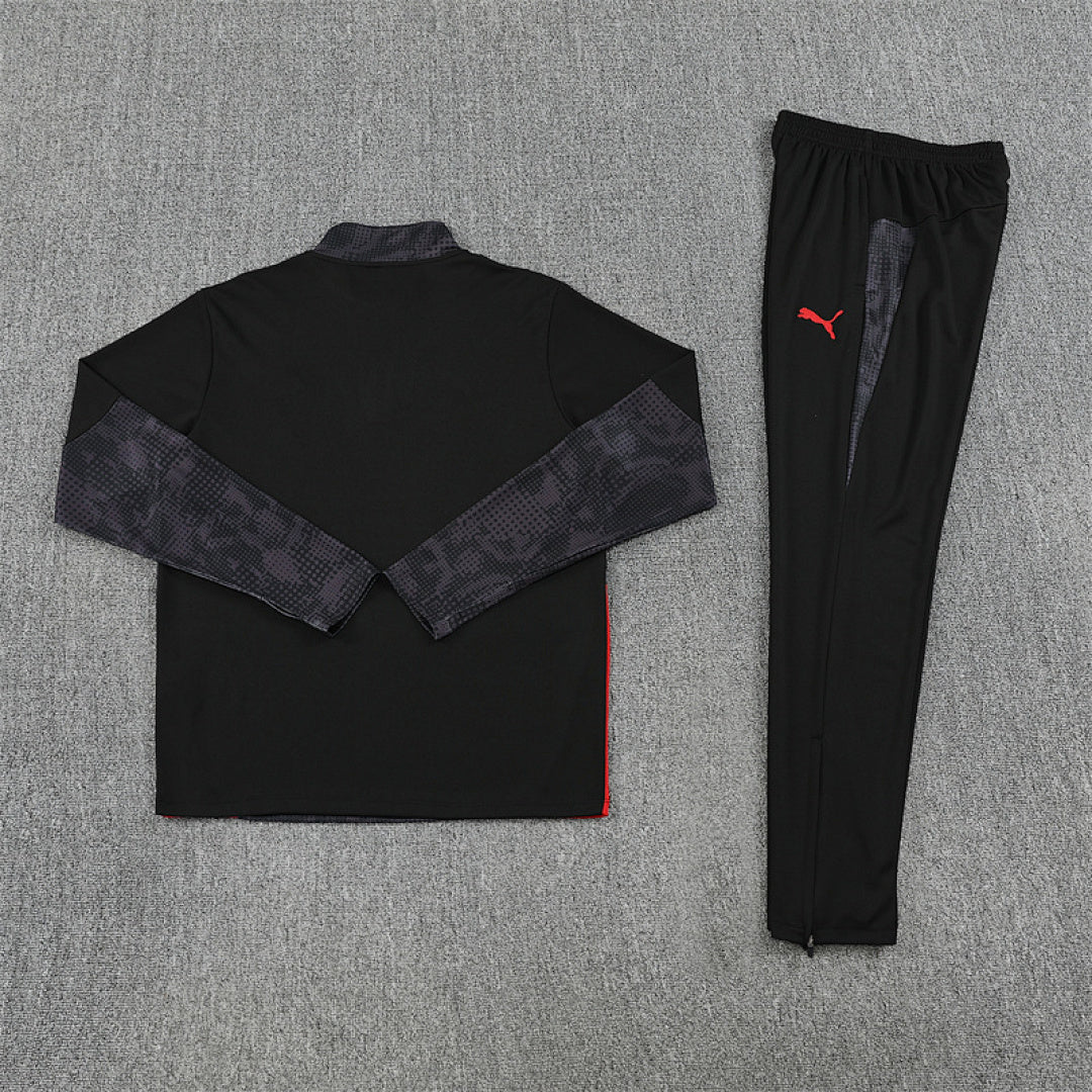 /26 AC Milan Black Half Pull Training Suit (Adults&amp;Kids)7