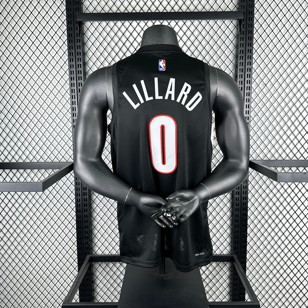 season Portland Trail Blazers away black 0 # Lillard NBA jersey S-XXL6