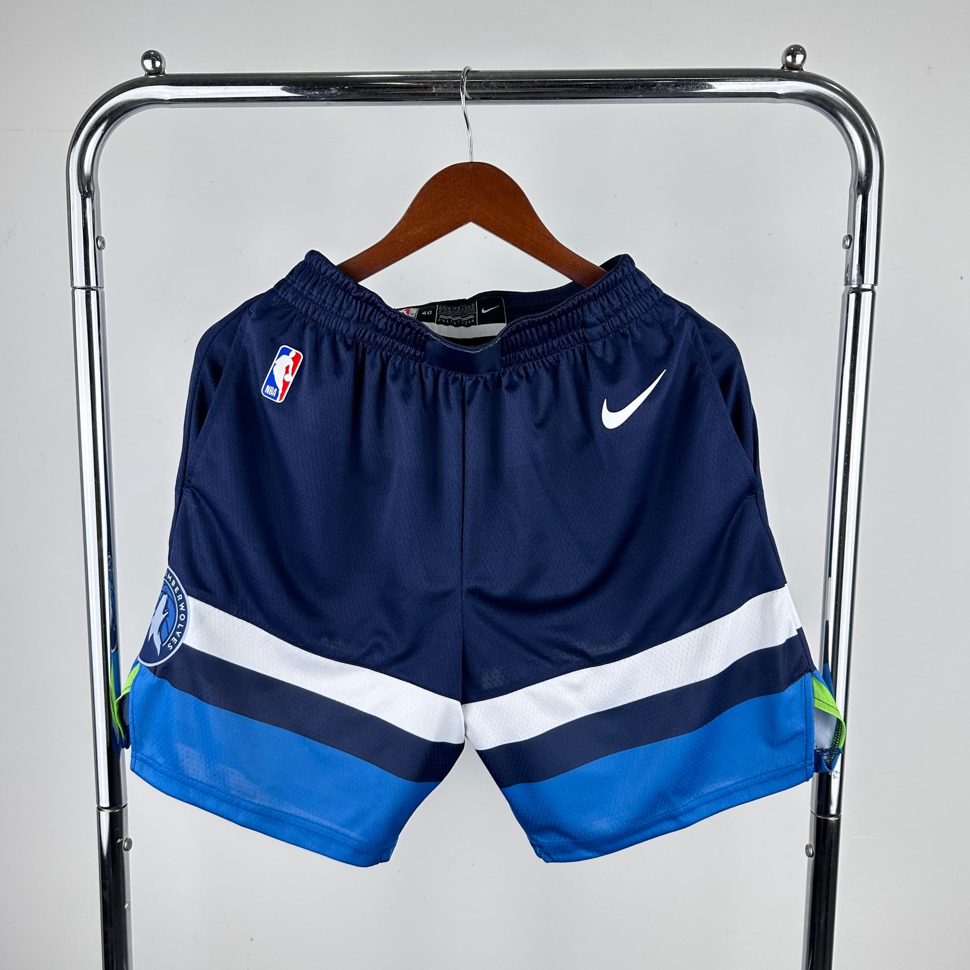 23 season Timberwolves away in navy blue shorts