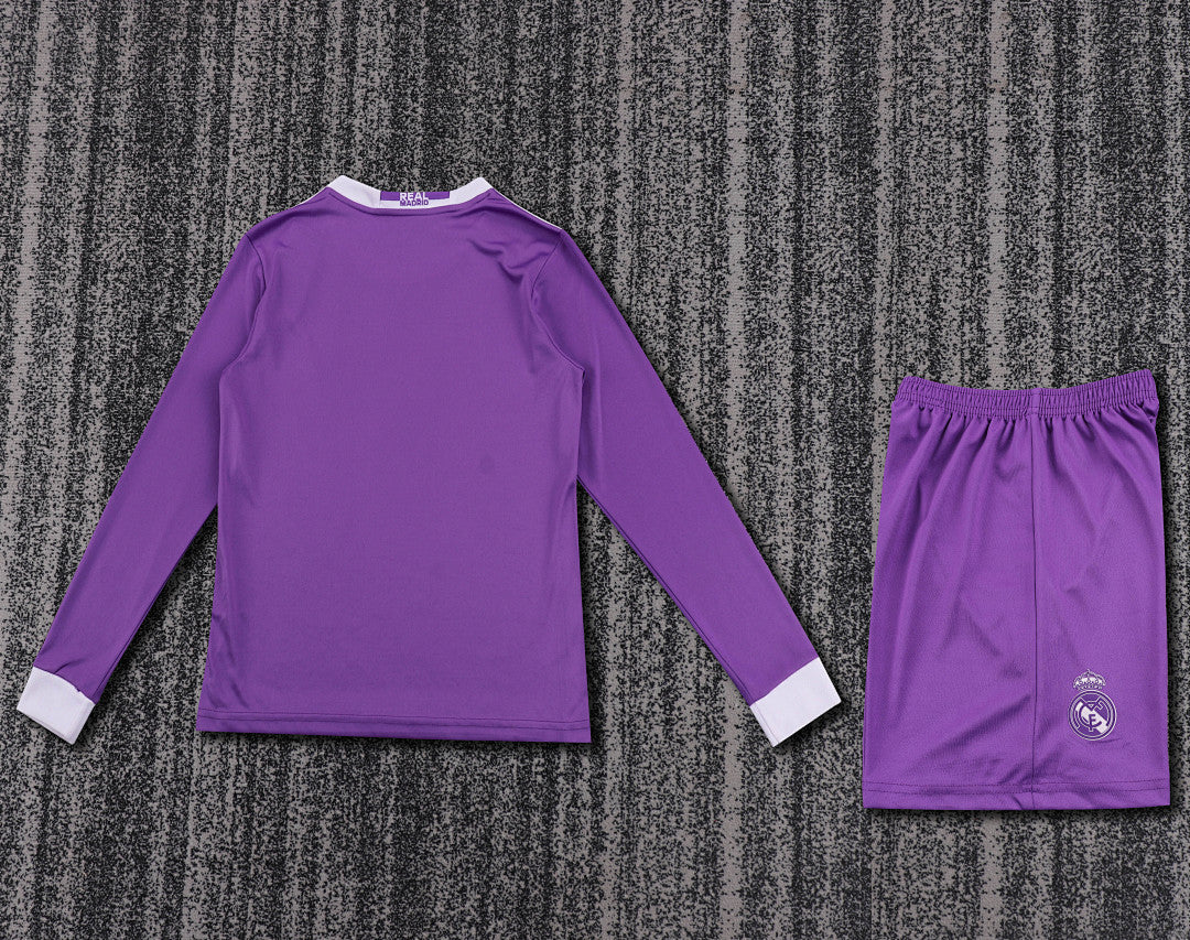 Retro Kids 2016/17 Real Madrid away long sleeved&amp;Size16~287