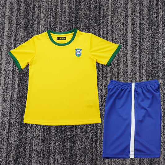 Retro Kids 1970 Brazil home yellow football shirt&amp;Size16-286