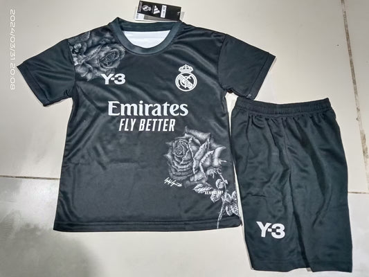 24/25 Kids Real Madrid Y3 Third Away Goalkeeper Black Size: 16-28