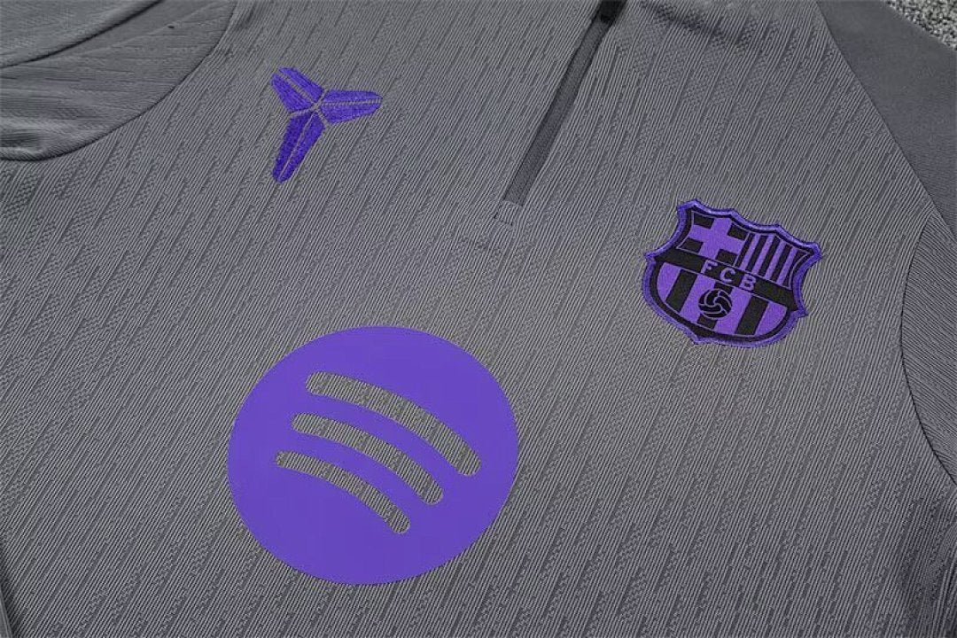 /26 Barcelona Grey Half Pull Training Suit Yupoo Soccer Jerseys (Adults&amp;Kids)7
