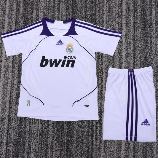 Retro Kids 2007/08 Real Madrid home football Jersey&amp;Size16-28