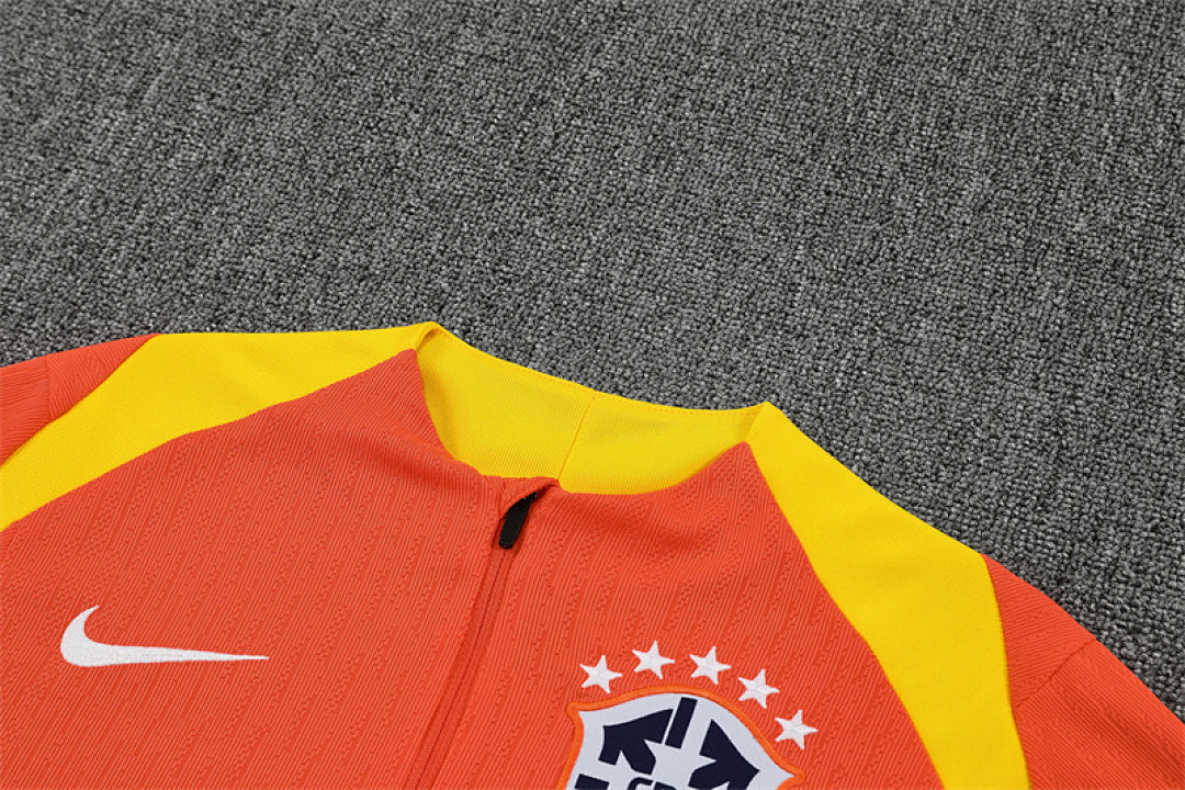 /26 Brazil Orange Half Pull Training Suit (Adults&amp;Kids)8