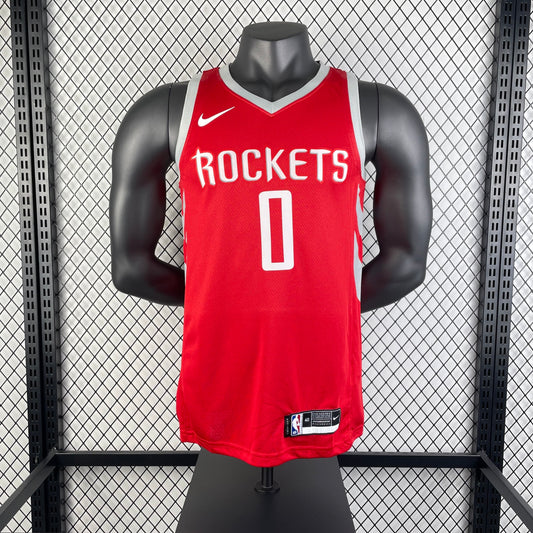 19th season Rockets away red 0 # Westbrook