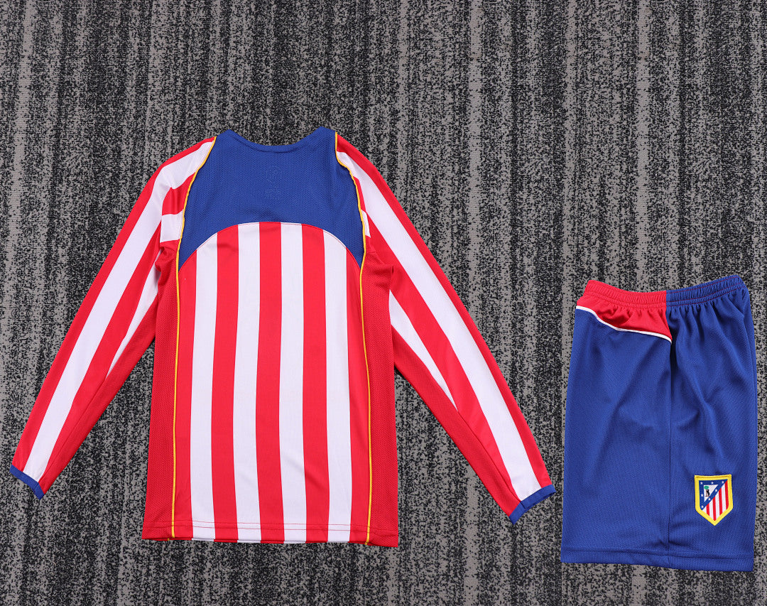Retro Kids 2004/05 Atletico Madrid home long sleeved&amp;Size16-285