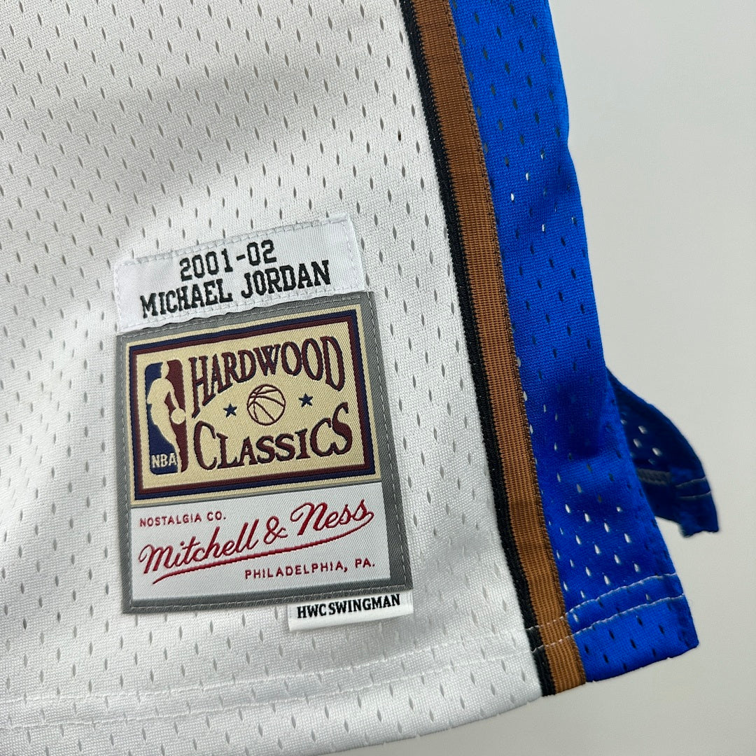 MN retro hot press jersey SW: Wizards 01/02 season white 23 # Jordan S-XXL7