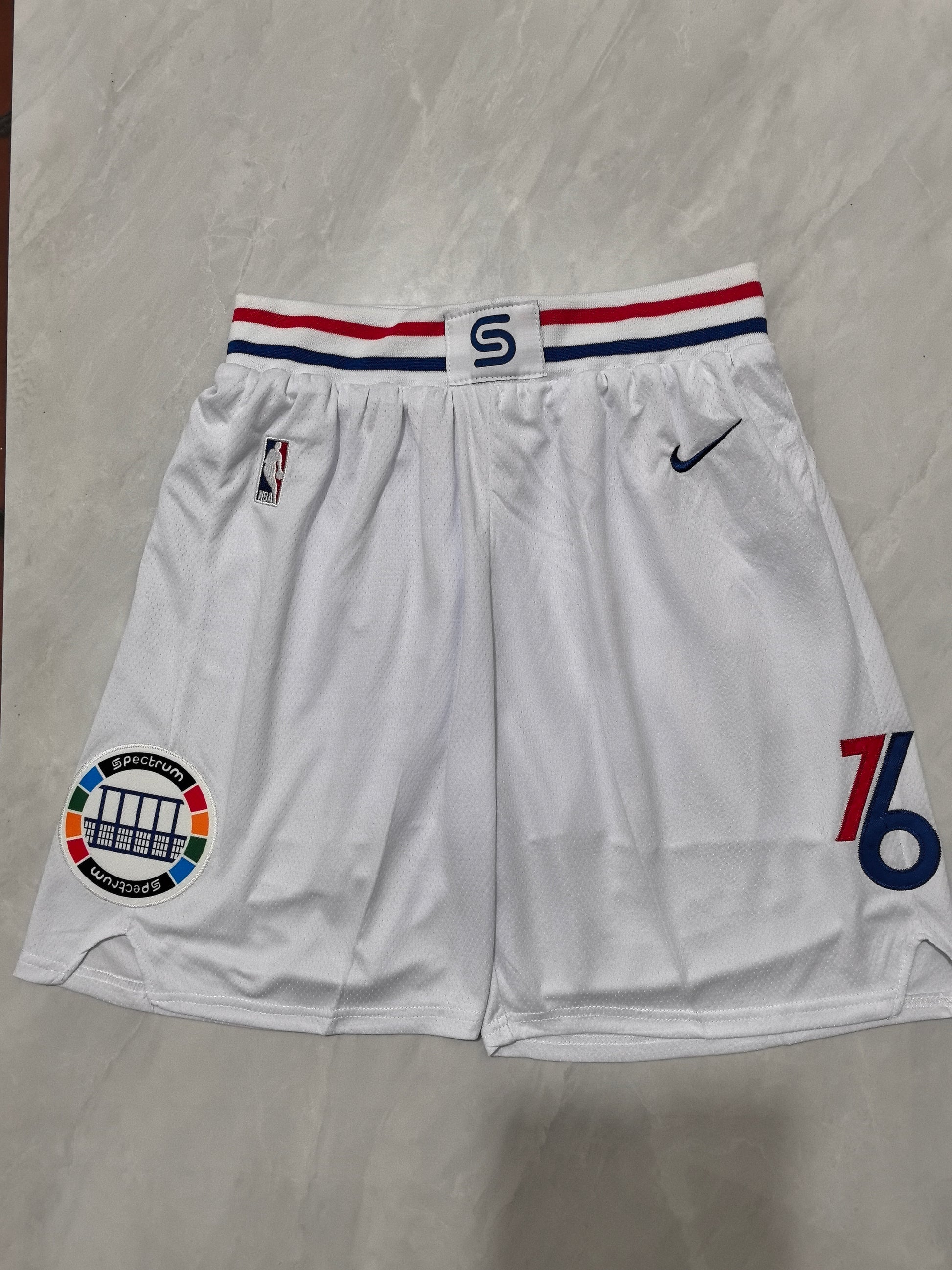 25th 76ers White City Edition NBA Shorts S-XXL