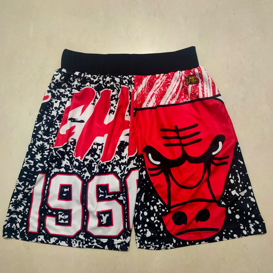 Bulls MitchellNessMN Team Logo Sports Shorts