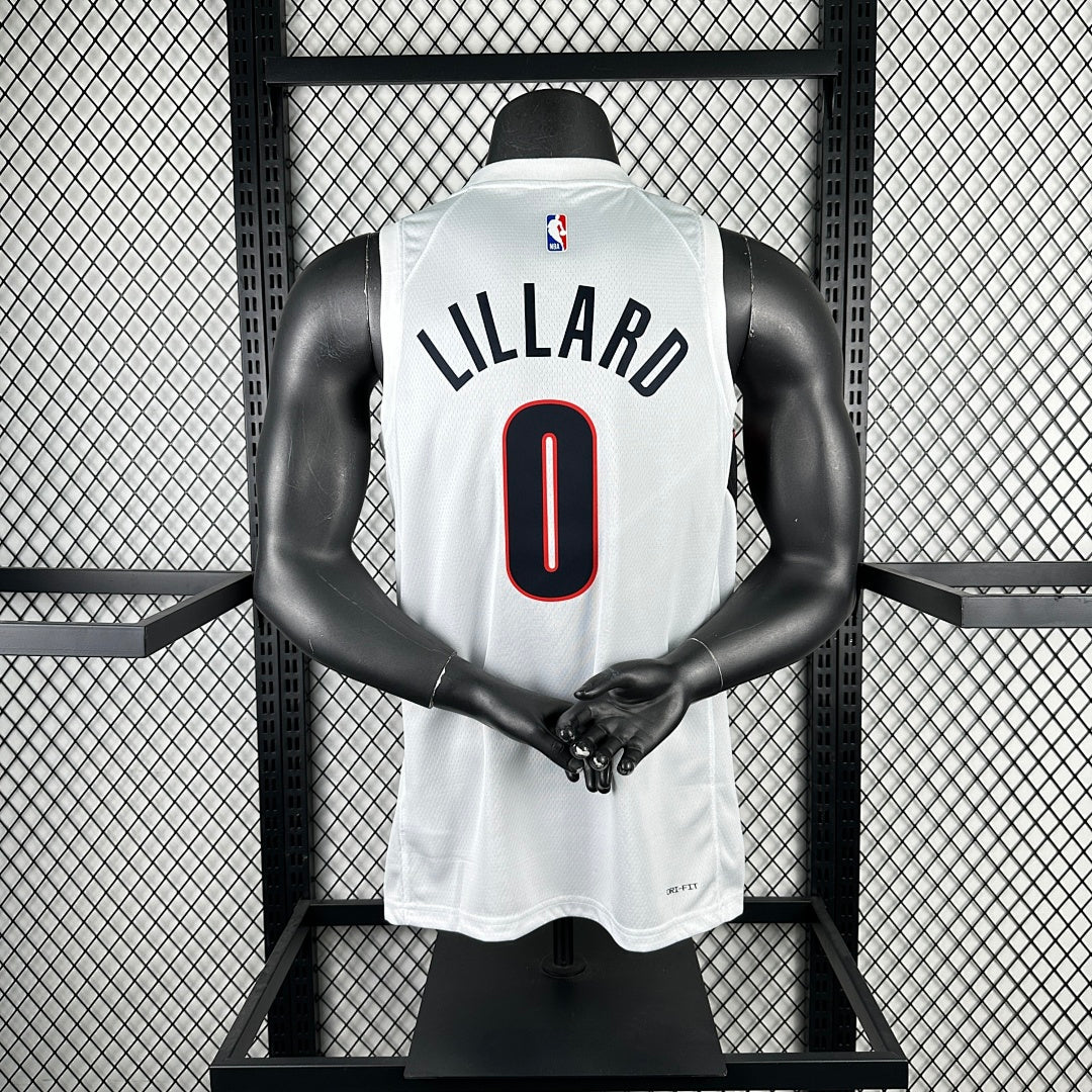 season Portland Trail Blazers home white 0 # Lillard NBA jersey S-XXL6