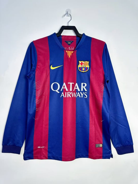 Retro 2014/15 Barcelona home long sleeved S-XXL