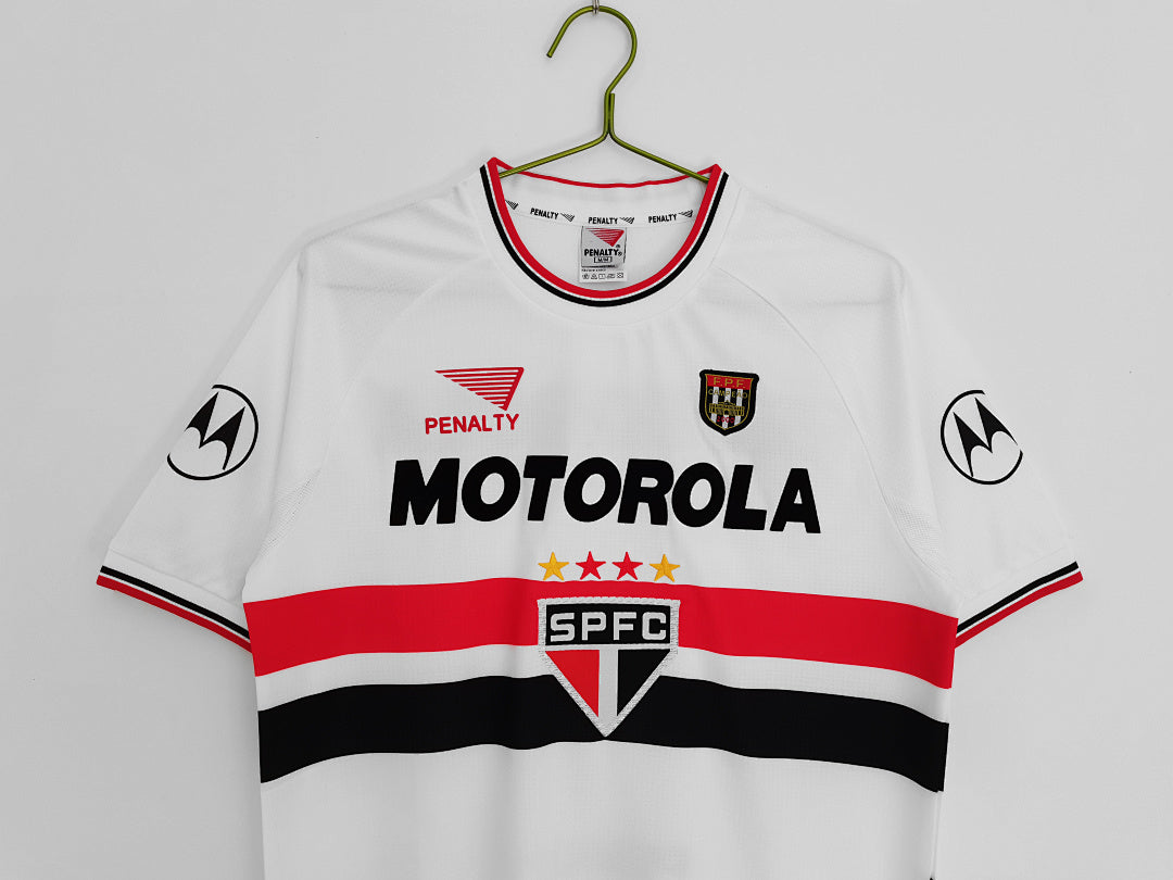 Retro 2000 Sao Paulo home round neck football jersey S-XXL7