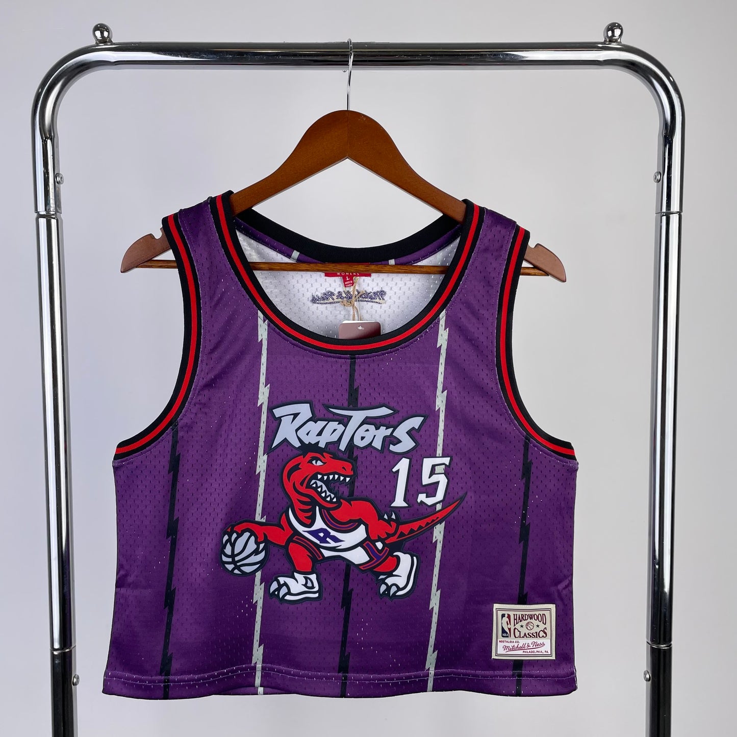 MN Women's Open Navel Vintage Jersey: Raptors Purple 15 # Carter