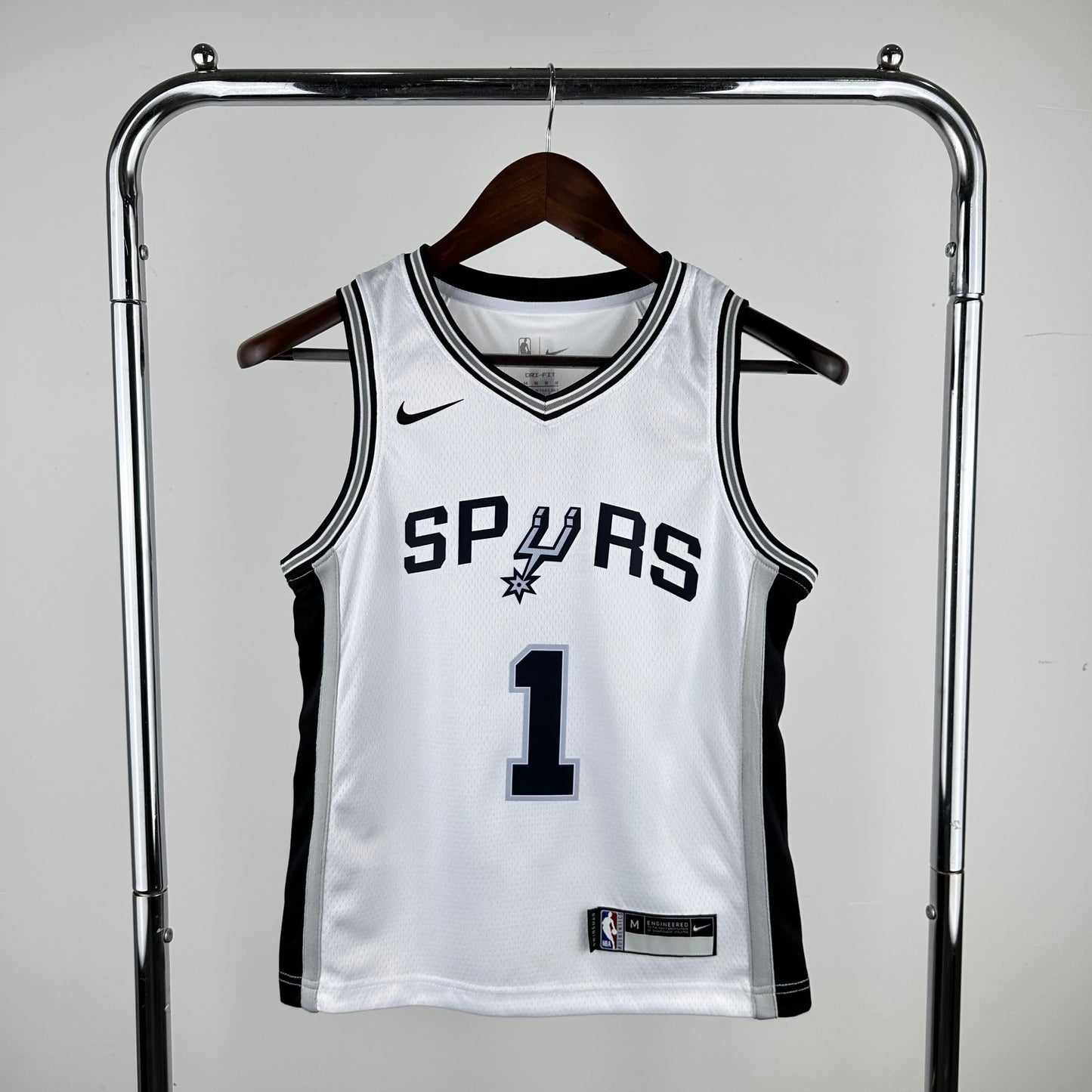 NBA Kids Spurs White No.1 # WEMBANYAMA