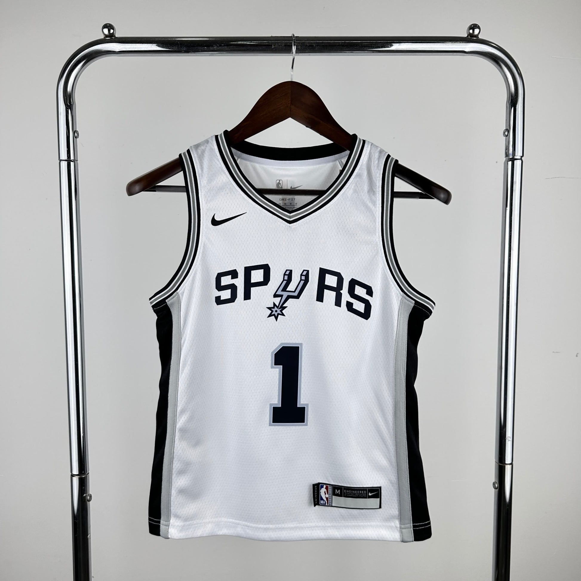 NBA Kids Spurs White No.1 # WEMBANYAMA
