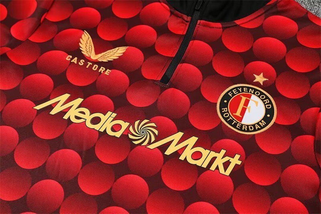 /26 Feyenoord Red Black Half Pull Training Suit S-XXL7
