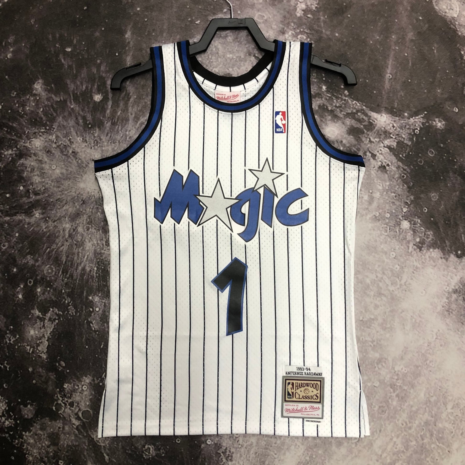 MN hot-pressed vintage jersey: SW Magic 94 season white No.1 Hardaway