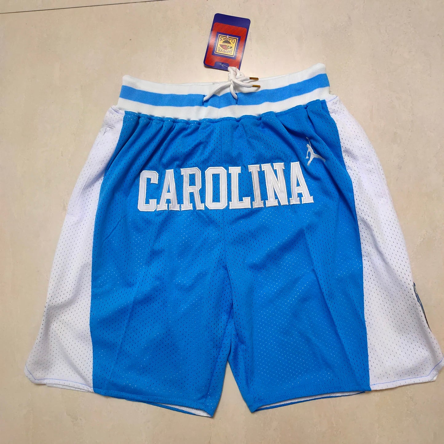 North Carolina Light Blue Cut White Pocket Shorts