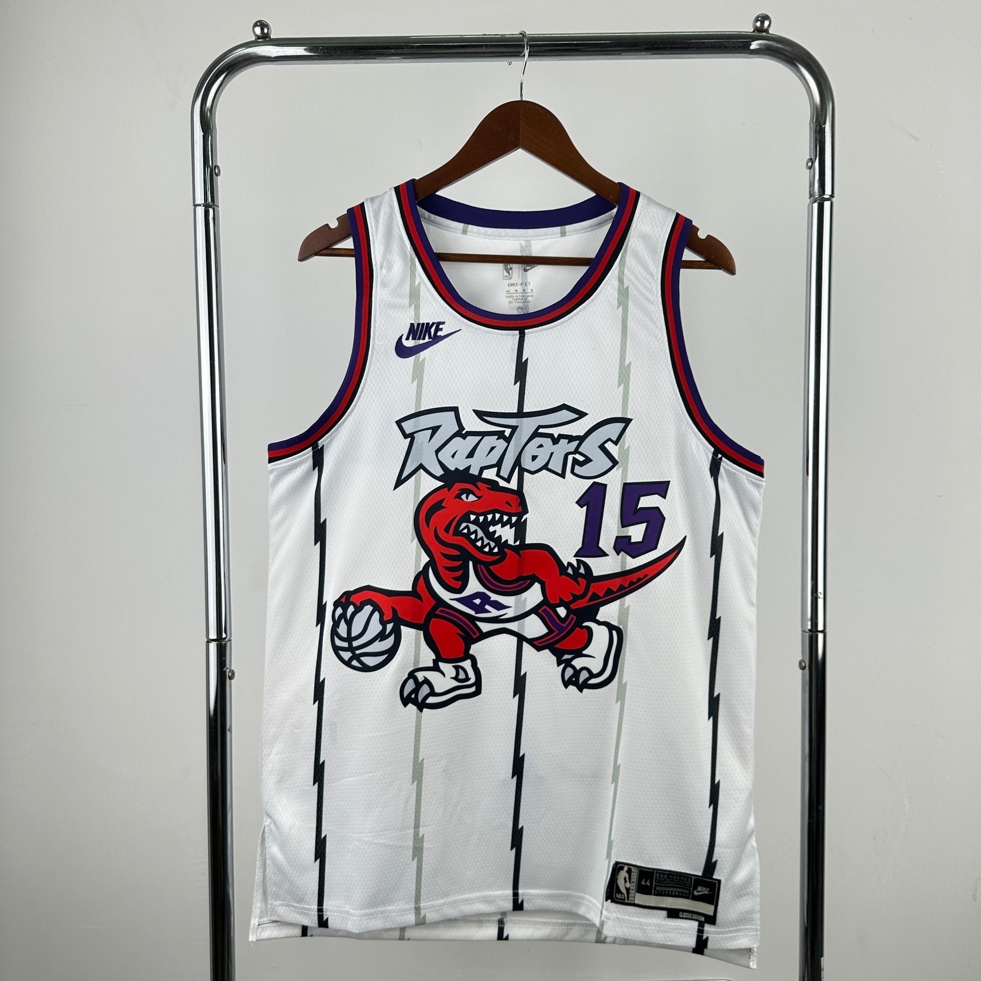 26th season Raptors retro white 15 # Carter S-XXL