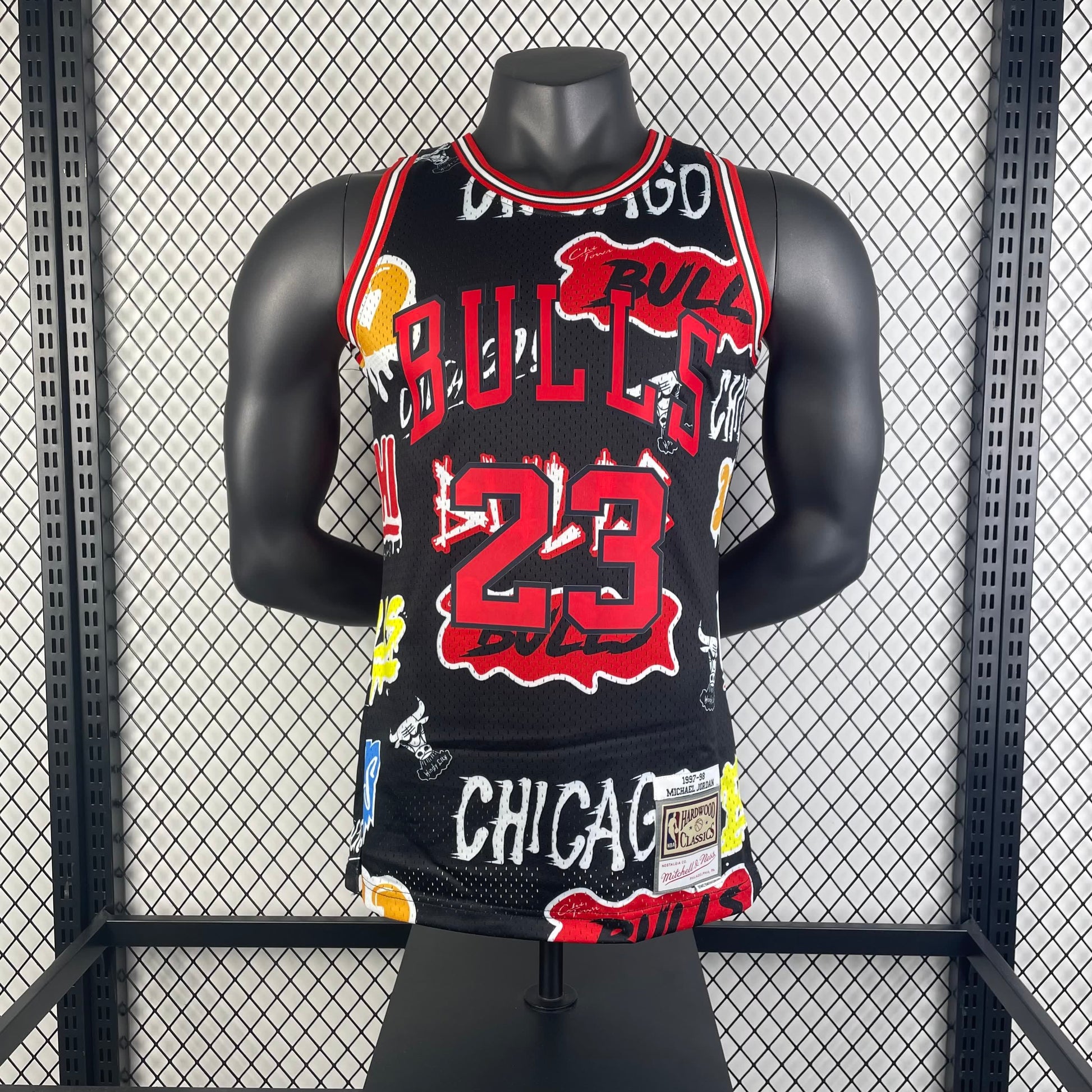 MN Heat Pressed Vintage Jersey: SW Bulls 97/98 Season Graffiti 23 # Jordan