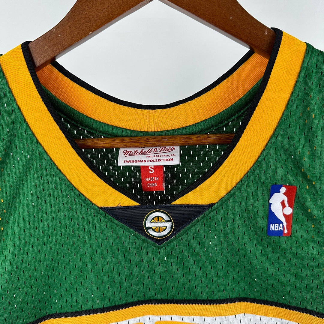 MN retro hot press jersey SW: Supersonics 07/08 season green 35 # Durant S-XXL7