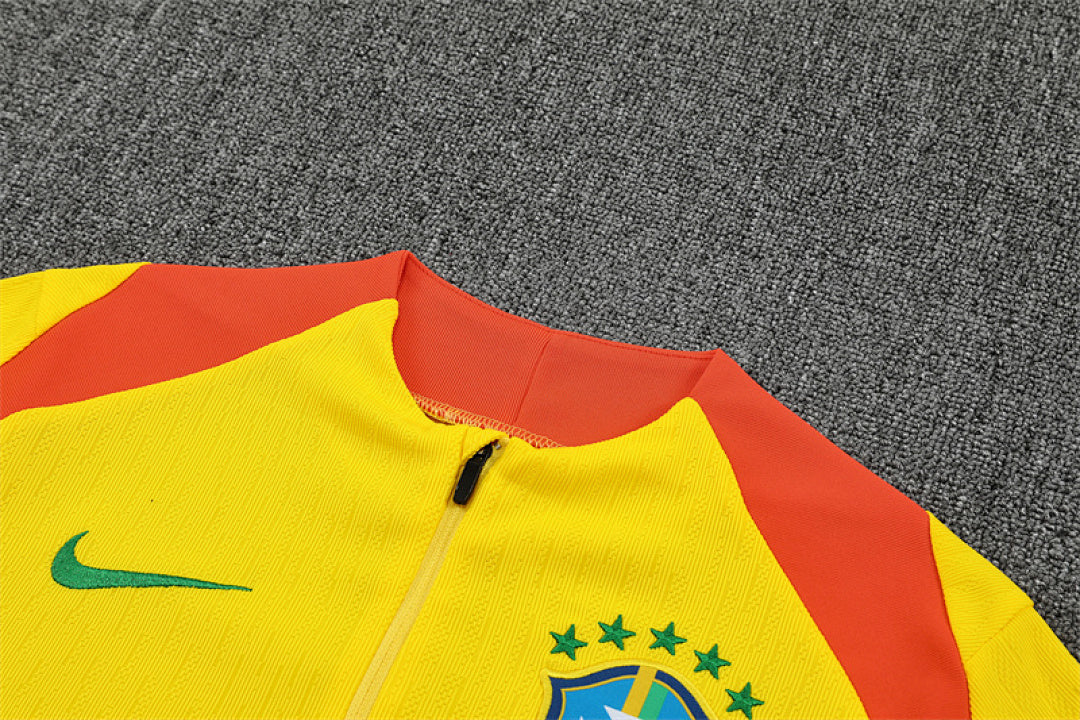 /26 Brazil Yellow Half Pull Training Suit (Adults&amp;Kids)8